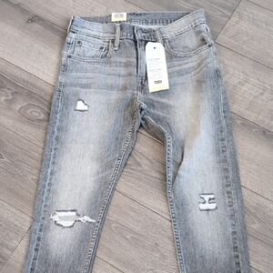 Levi's Light Gray Skinny Jeans with Distressed Detail